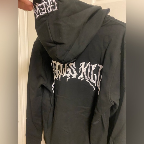 Current mood Dollskill merch embroidered logo hoodie zip up sweater - Picture 3 of 3